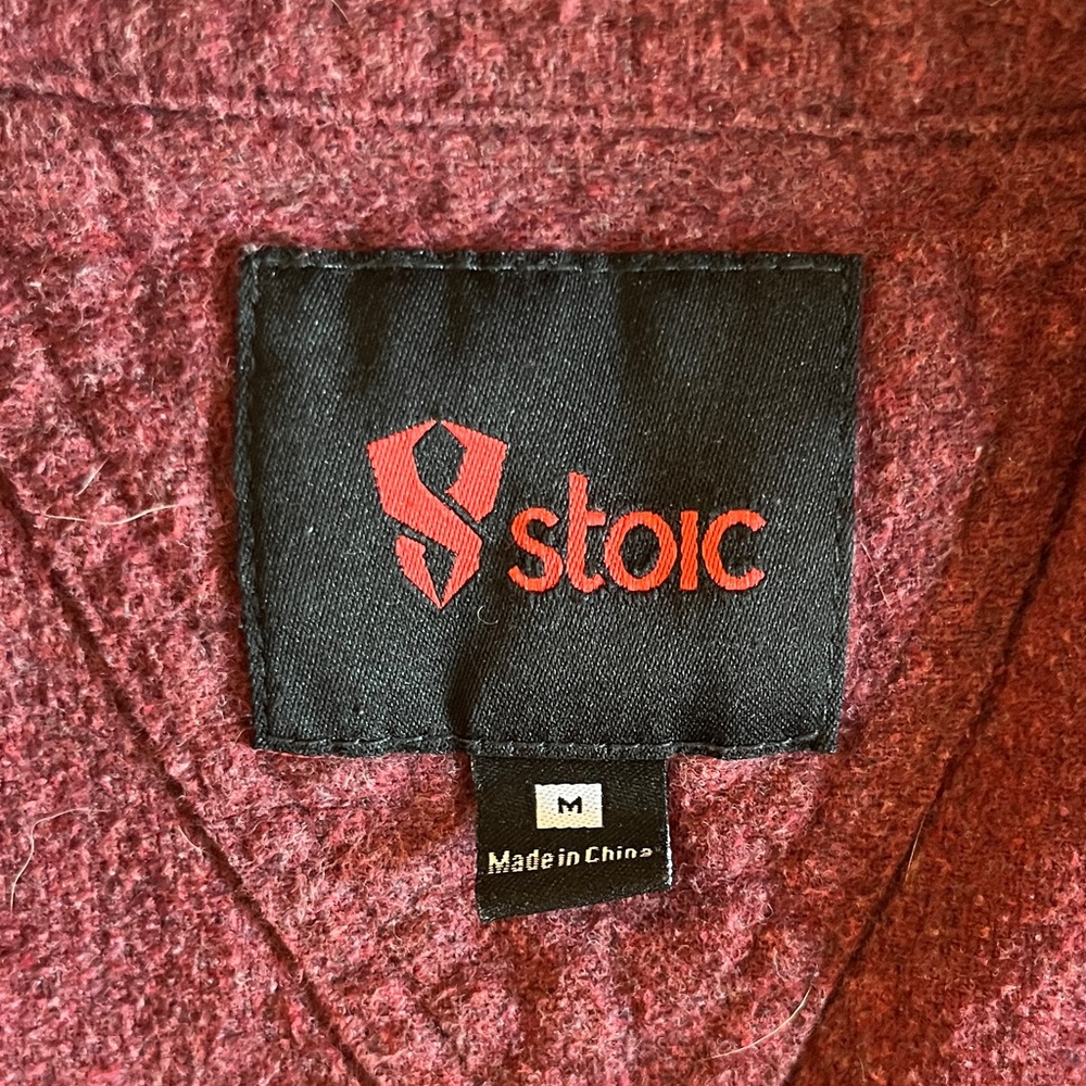 Stoic Burgundy Button-Up  Flannel Shirt - Picture 2 of 5
